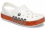Crocs Crocband Logo Motion Clog Unissex Branco Laranja Sandálias ‘White Orange’