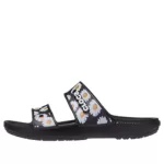 Crocs Daisy Leve Chinelos Esportivos Resistentes ao Desgaste Unissex Preto Branco