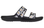 Crocs Daisy Leve Chinelos Esportivos Resistentes ao Desgaste Unissex Preto Branco