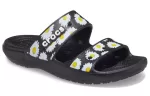 Crocs Daisy Leve Chinelos Esportivos Resistentes ao Desgaste Unissex Preto Branco