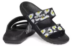 Crocs Daisy Leve Chinelos Esportivos Resistentes ao Desgaste Unissex Preto Branco
