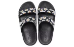 Crocs Daisy Leve Chinelos Esportivos Resistentes ao Desgaste Unissex Preto Branco