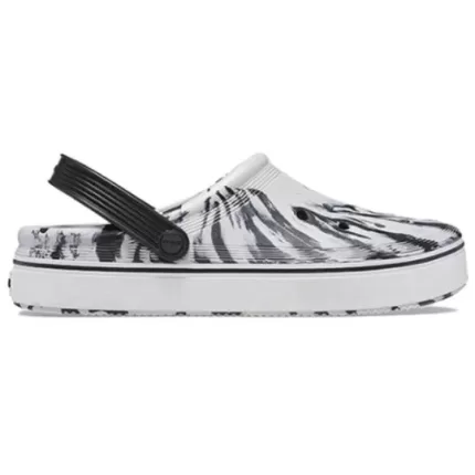 Crocs Fora da quadra Clogs ‘Mármore Branco Preto’