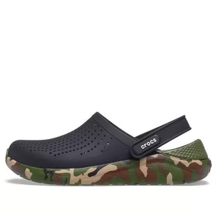Crocs LiteRide Shoe Printing Classic Sandálias Unissex Pretas