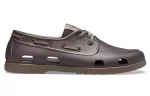 Crocs Mocassins planos marrons minimalistas e aconchegantes de cano baixo