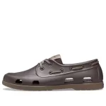 Crocs Mocassins planos marrons minimalistas e aconchegantes de cano baixo