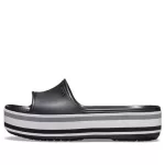 Crocs Plataforma Crocband Slides ‘Preto Cinza Branco’