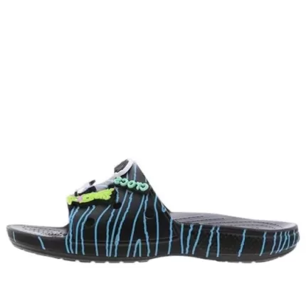 Crocs Ron English x Classic Bootlegger Slides ‘Preto Azul’
