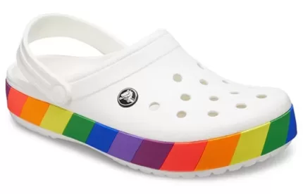 Crocs Sandálias Brancas Arco-Íris