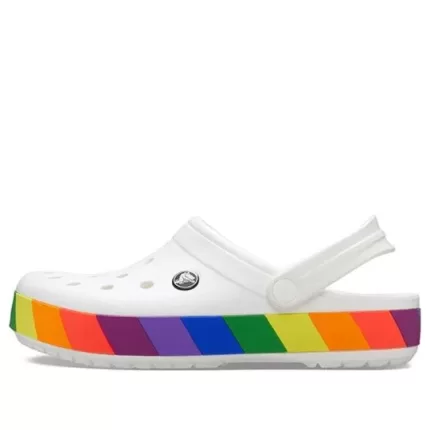 Crocs Sandálias Brancas Arco-Íris