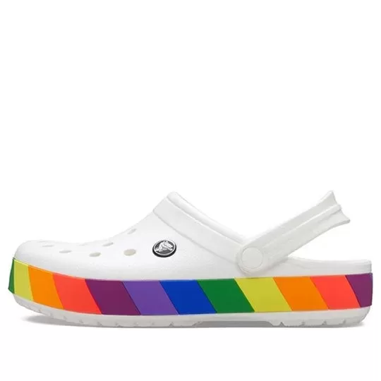 Crocs Sandálias Brancas Arco-Íris