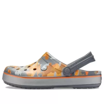 Crocs Sandálias Crocband Estampadas Preta Laranja Camuflada ‘Black Orange’