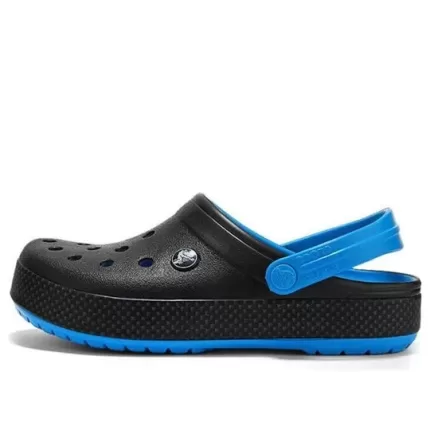 Crocs Sandálias Esportivas Leves e Aconchegantes Resistentes ao Desgaste Unissex Pretas Azul ‘Black Blue’