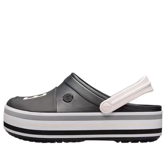 Crocs Sandálias Unissex Pretas Sola Grossa
