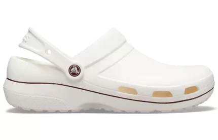 Crocs Sandálias esportivas aconchegantes resistentes ao desgaste unissex branco marrom ‘White Brown’