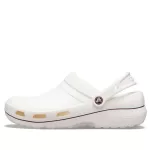 Crocs Sandálias esportivas aconchegantes resistentes ao desgaste unissex branco marrom ‘White Brown’