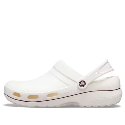 Crocs Sandálias esportivas aconchegantes resistentes ao desgaste unissex branco marrom ‘White Brown’