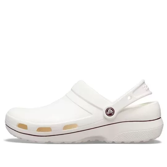 Crocs Sandálias esportivas aconchegantes resistentes ao desgaste unissex branco marrom ‘White Brown’