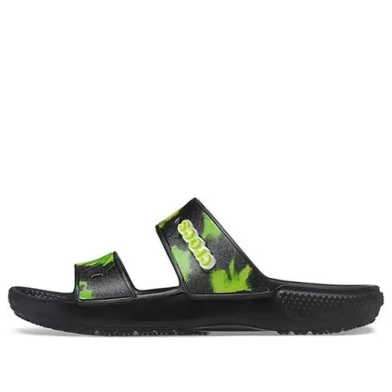 Crocs Sapato com sola macia preto verde unissex ‘Black Green’