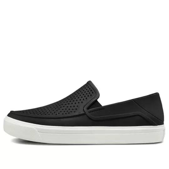 Crocs Sapato esportivo casual Athleisure preto branco
