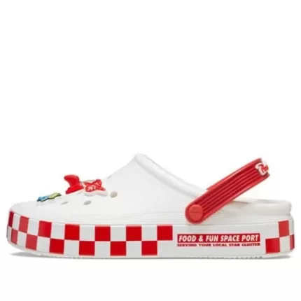 Crocs Toy Story Pizza Planet fora da quadra Clogs ‘Branco Vermelho’