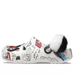 Disney x Crocs Padrão Unissex Sandálias Brancas