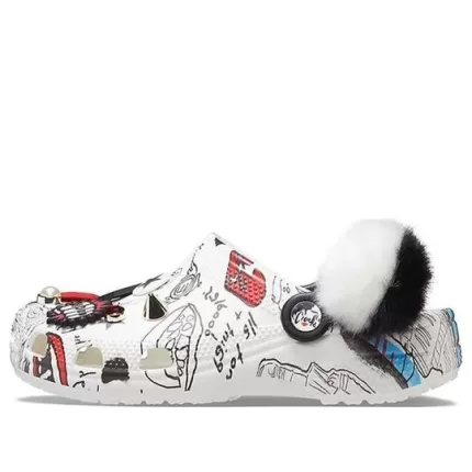 Disney x Crocs Padrão Unissex Sandálias Brancas