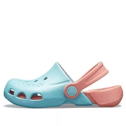 (GS) Crocs Alça traseira elétrica bico redondo Clogs ‘Azul Rosa’ 10400-4JF