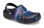 (GS) Crocs Baya Lined Fuzzy-Strap Galaxy Clogs ‘Preto Multi’