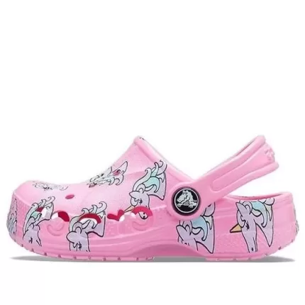 (GS) Crocs Baya Sazonal Impresso Clogs ‘Rosa Branco’