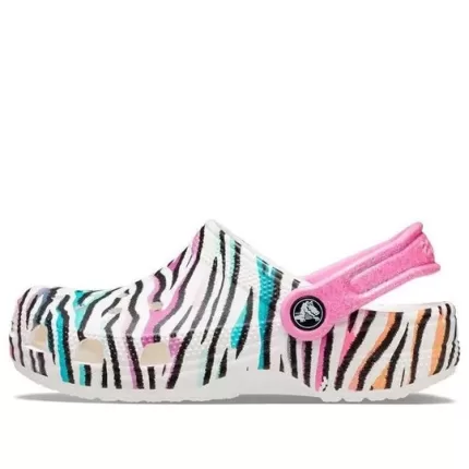 (GS) Crocs Classic Animal Print Clogs ‘Branco Multi’