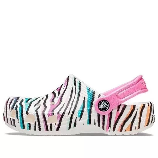(GS) Crocs Classic Animal Print Clogs ‘Branco Multi’