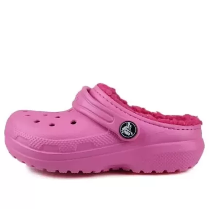 (GS) Crocs Classic Biqueira redonda forrada Clogs ‘Rosa’