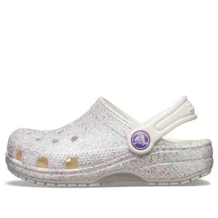 (GS) Crocs Classic Brilho Clogs ‘Branco Prateado’
