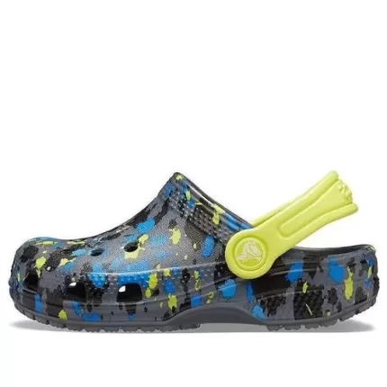 (GS) Crocs Classic Clássico Impresso Clogs ‘Charcoal Citrus Croslite’