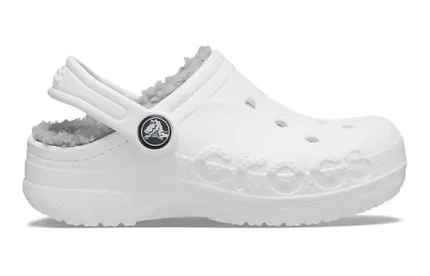 (GS) Crocs Classic Clog Stay Warm Lightweight White Grey Sandálias ‘White Light Grey’
