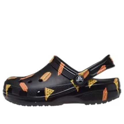 (GS) Crocs Classic Food Print Clogs ‘Preto Amarelo’
