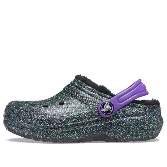 (GS) Crocs Classic Forrado Clogs ‘Preto Roxo Brilhos’