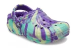 (GS) Crocs Classic Forrado Marmoreado Clogs ‘Neon Purple Multi’