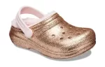 (GS) Crocs Classic Glitter forrado Clogs ‘Dourado Rosa’