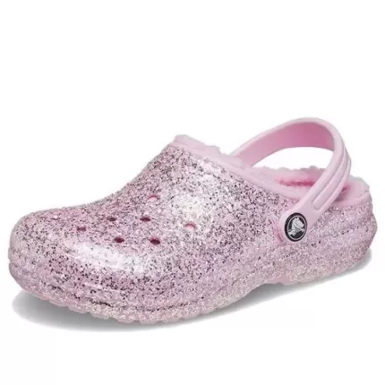 (GS) Crocs Classic Glitter forrado Clogs ‘Rosa’
