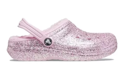 (GS) Crocs Classic Glitter forrado Clogs ‘Rosa’