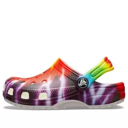(GS) Crocs Classic Gráfico Tie Dye Clogs ‘Vermelho Roxo’