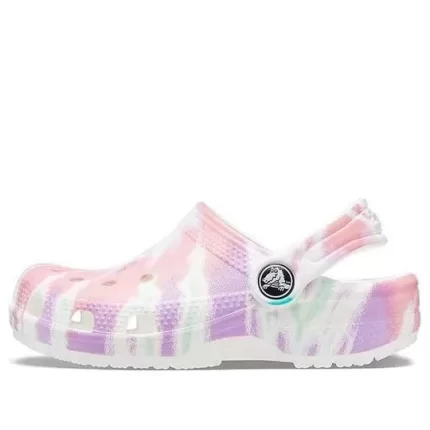 (GS) Crocs Classic Gráfico Tie-Dye Clogs ‘White Multi’