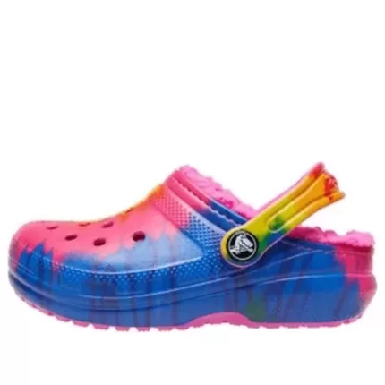 (GS) Crocs Classic Gráfico TieDye forrado Clogs ‘Azul Rosa’