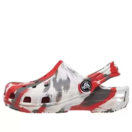 (GS) Crocs Classic Marmoreado Clogs ‘Branco Vermelho Cinza’