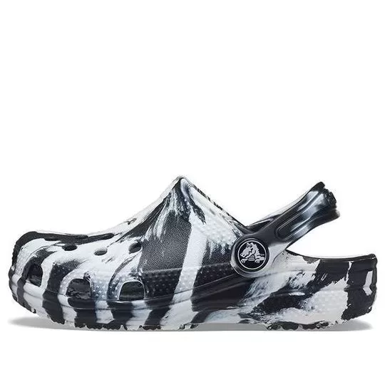 (GS) Crocs Classic Marmoreado Clogs ‘Preto Branco’