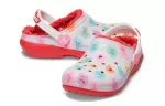 (GS) Crocs Classic Namorados elevados forrados Clogs ‘Vermelho Branco’