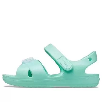 (GS) Crocs Classic Sandálias Cross-Strap Charm ‘Turquesa’