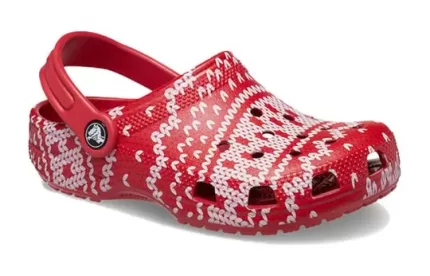 (GS) Crocs Classic Suéter de férias Clogs ‘Vermelho Branco’